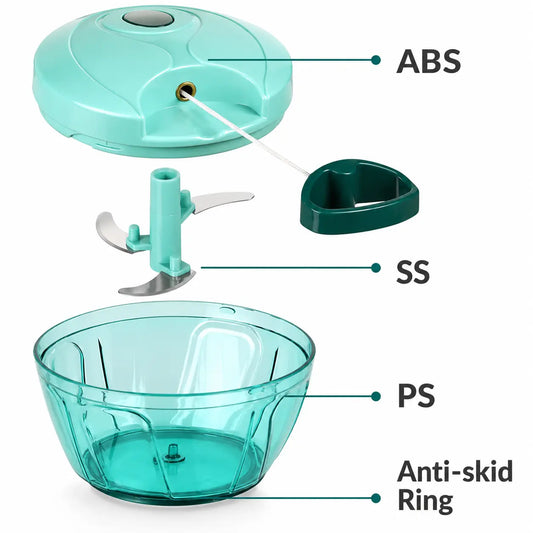 Compact Pull-Cord Vegetable Chopper – 450 ml