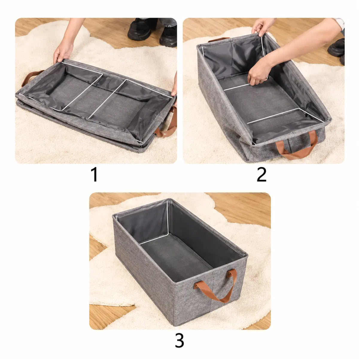Multifunctional Foldable Storage Organizer Boxes (Set of 2)