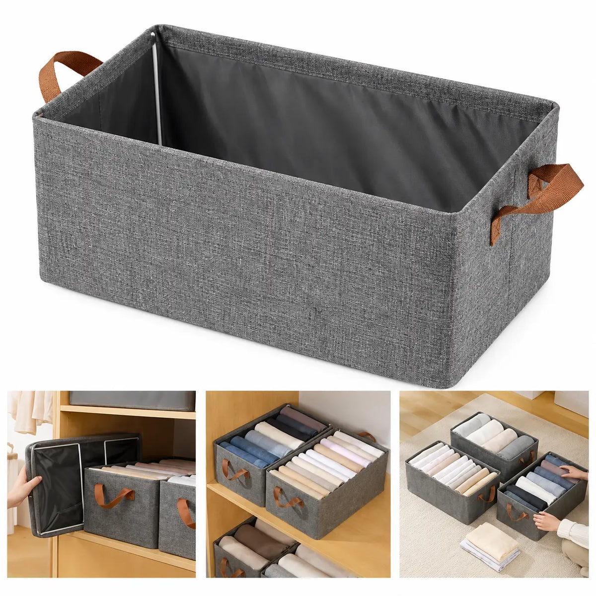 Multifunctional Foldable Storage Organizer Boxes (Set of 2)